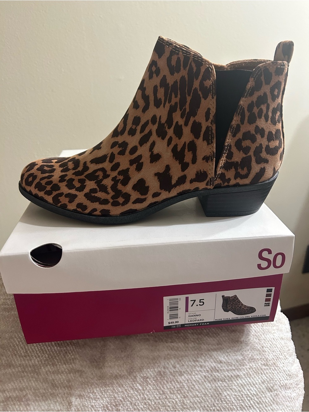 SO Leopard Print Chelsea Ankle Booties - Brown & Black